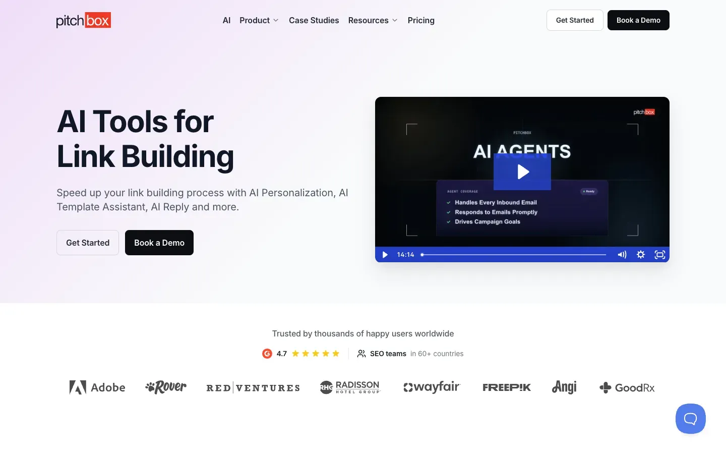 Pitchbox /ai page, above the fold, as captured on October 18, 2026